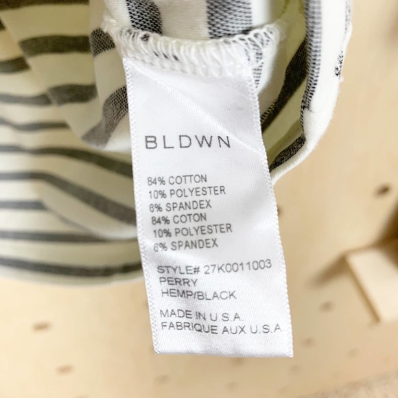 BLDWN Women's Perry Striped Cream Tee Shirt Size Large - Picture 6 of 6